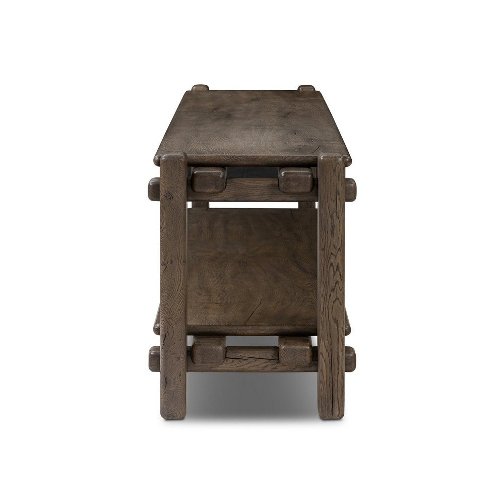 Four Hands - Bina - Marcia Low Console Table - Grey Reclaimed French Oak - 242151-002_CLOSEOUT view 3