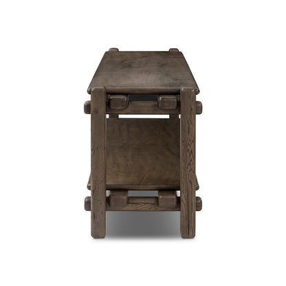 Four Hands - Bina - Marcia Low Console Table - Grey Reclaimed French Oak - 242151-002_CLOSEOUT view 3