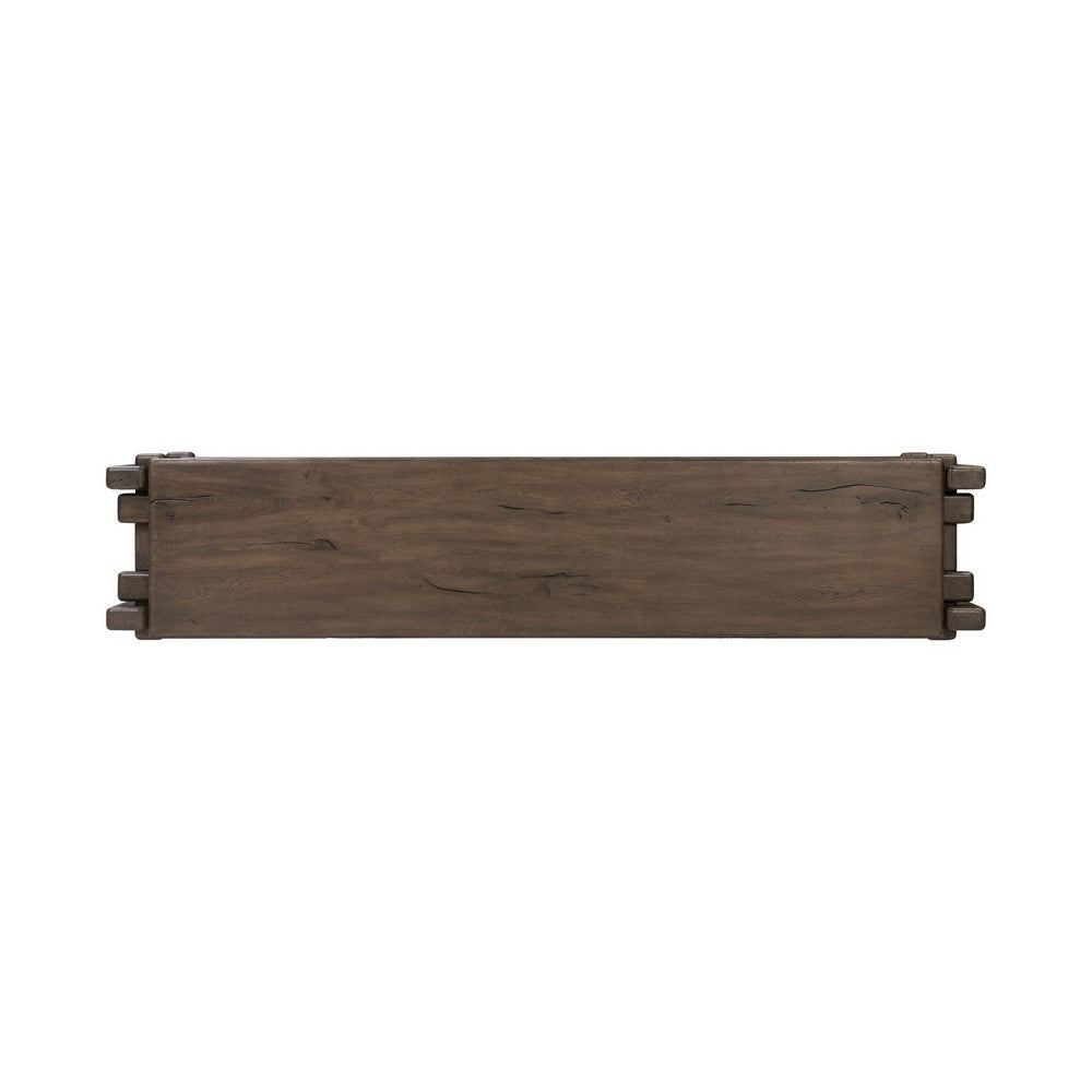 Four Hands - Bina - Marcia Low Console Table - Grey Reclaimed French Oak - 242151-002_CLOSEOUT view 4
