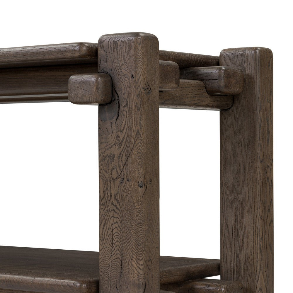 Four Hands - Bina - Marcia Low Console Table - Grey Reclaimed French Oak - 242151-002_CLOSEOUT view 6