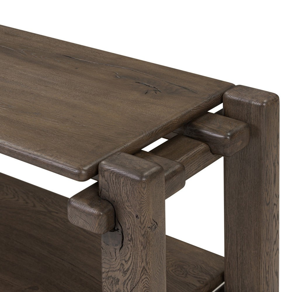 Four Hands - Bina - Marcia Low Console Table - Grey Reclaimed French Oak - 242151-002_CLOSEOUT view 7