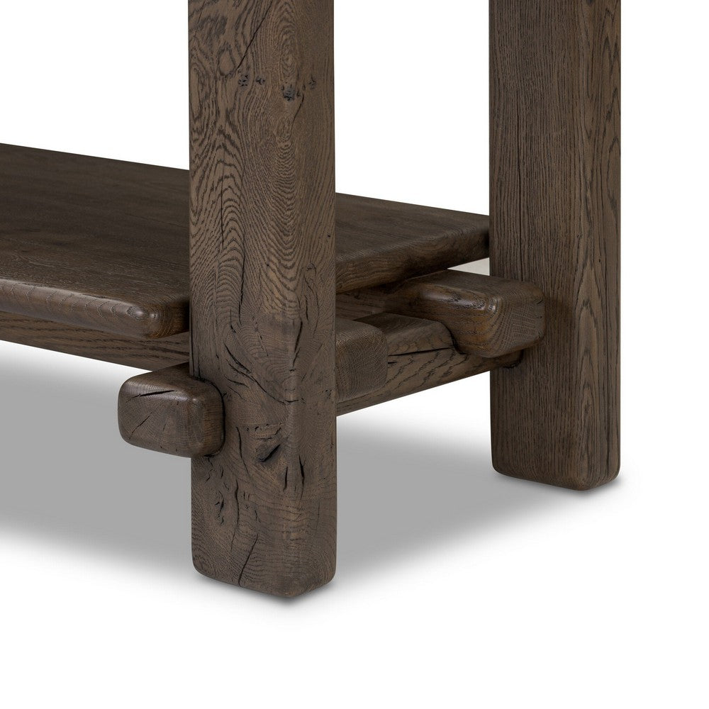 Four Hands - Bina - Marcia Low Console Table - Grey Reclaimed French Oak - 242151-002_CLOSEOUT view 9