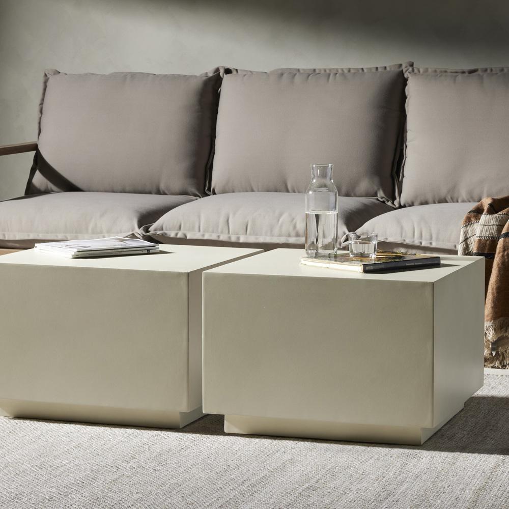 Four Hands - Bina - Parish Concrete Cube - White Concrete - 107702-003 veiw 3