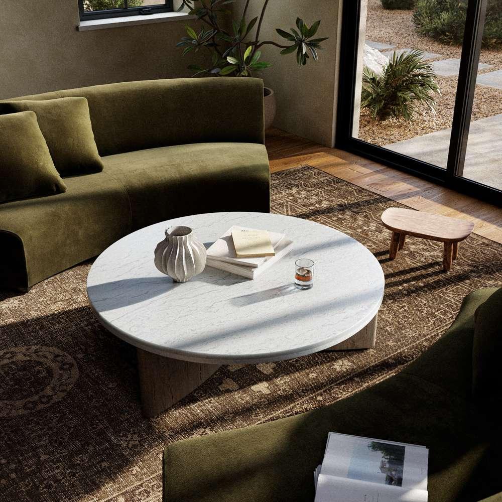 Four Hands - Bina - Toli Coffee Table-Italian White Marble - 228121-002 veiw 5