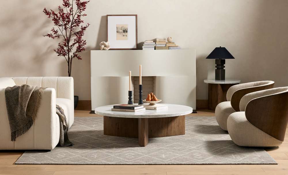 Four Hands - Bina - Toli Coffee Table-Italian White Marble - 228121-002 veiw 7