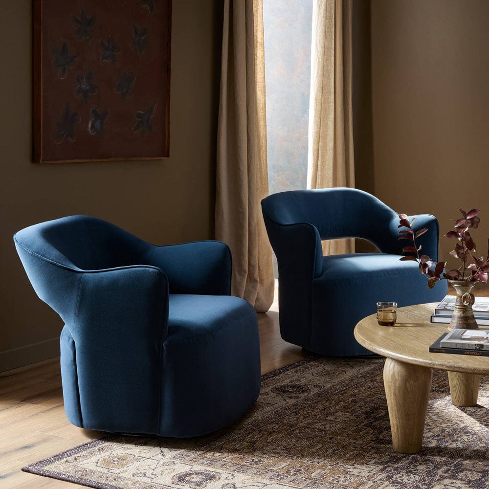 Four Hands - Blythe Swivel Chair - Crypton Henry Navy - 248103-002 view 10