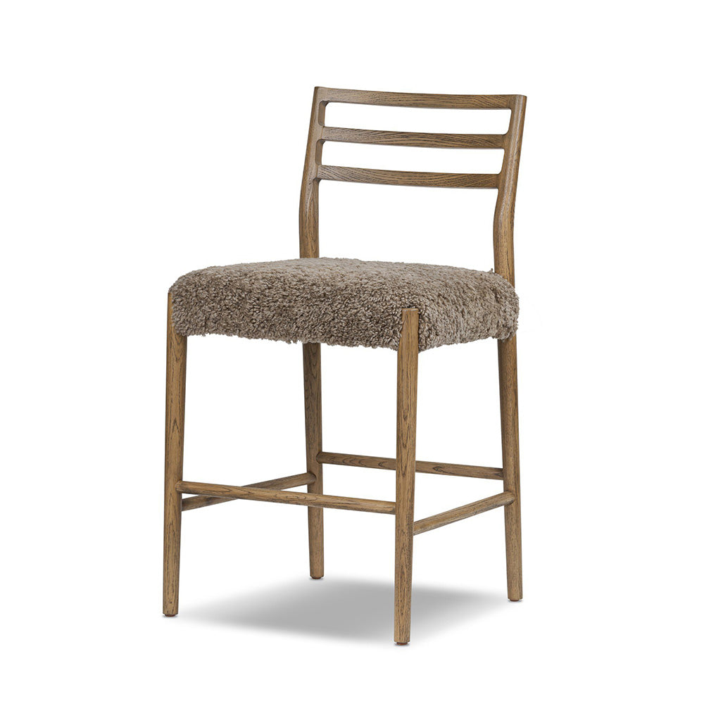 Four Hands - Bolton - Glenmore Bar + Counter Stool - Taupe Shearling - 226032-034_CLOSEOUT view 1