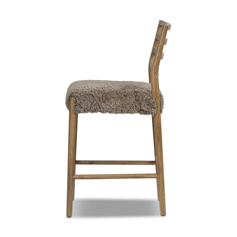 Four Hands - Bolton - Glenmore Bar + Counter Stool - Taupe Shearling - 226032-034_CLOSEOUT view 3