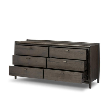 Four Hands - Bolton - Glenview 6 Drawer Dresser - Cracked Smoked Black Veneer - 236472-002 veiw 3
