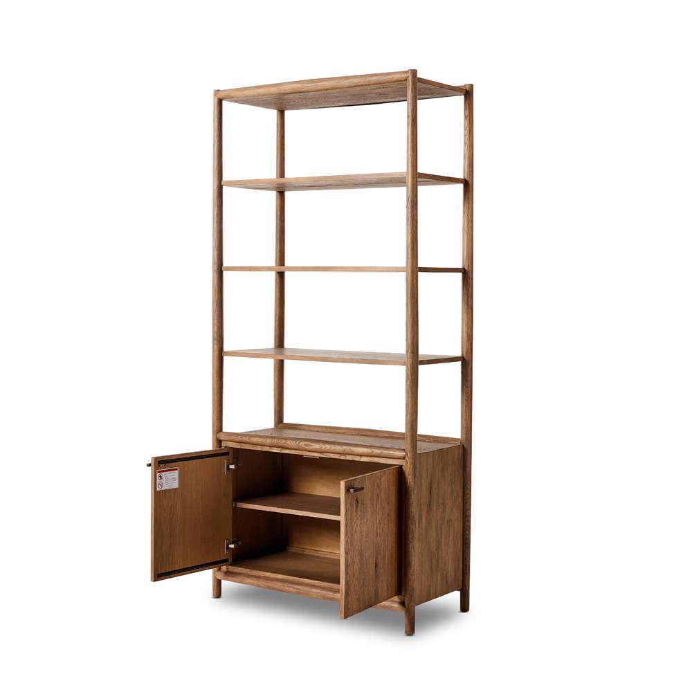 Four Hands - Bolton - Glenview Bookcase-Weathered Oak - 236400-001 veiw 4
