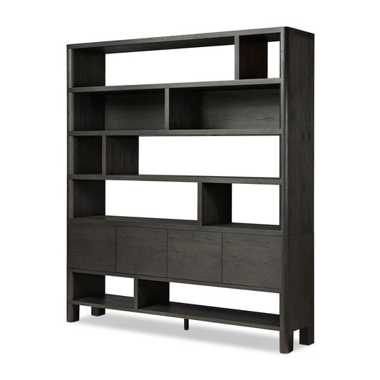 Four Hands - Bolton - Noeline Wide Bookcase - Smoked Black Oak - 241490-001 veiw 1