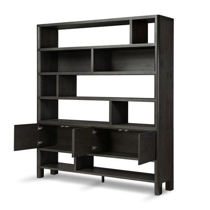 Four Hands - Bolton - Noeline Wide Bookcase - Smoked Black Oak - 241490-001 veiw 5