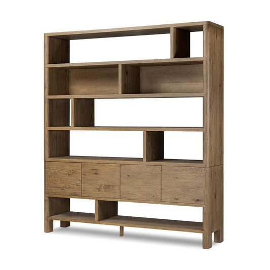 Four Hands - Bolton - Noeline Wide Bookcase - Worn Oak - 241490-002 veiw 1