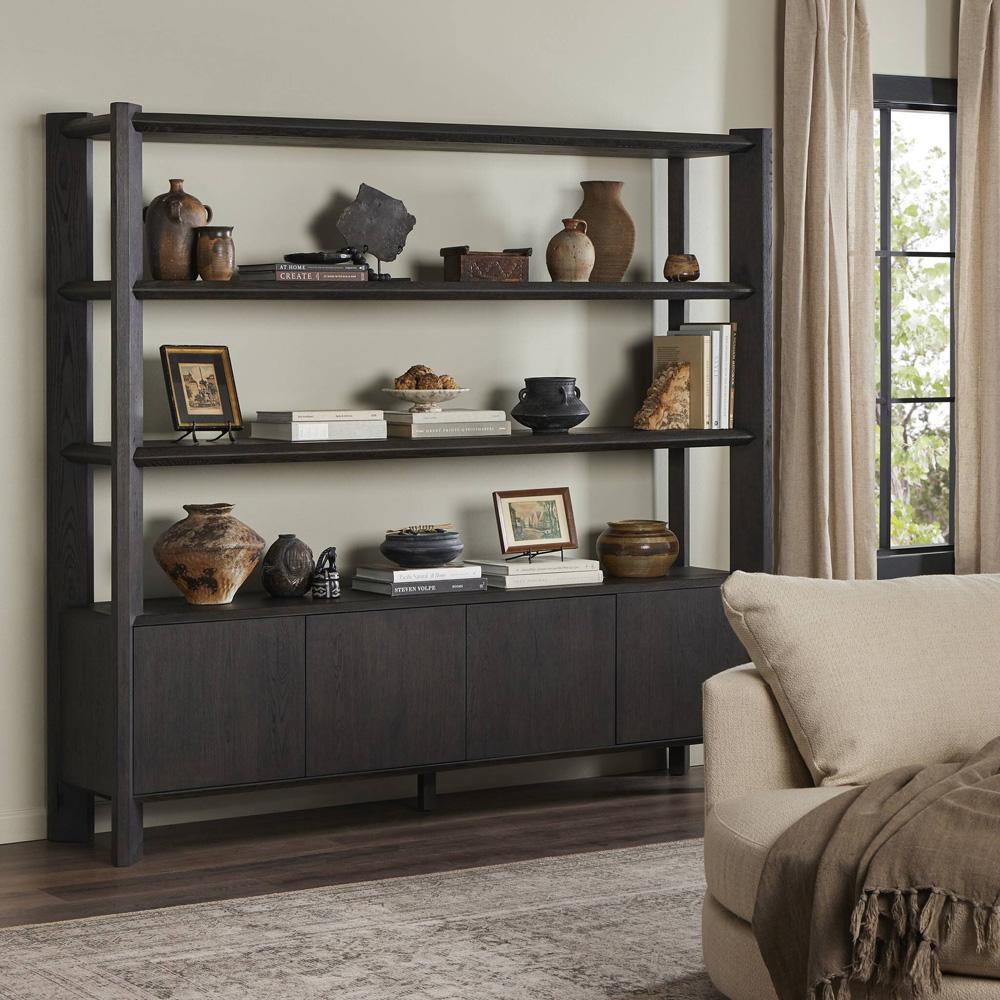 Four Hands - Bolton - Orwin Wide Bookshelf - Smoked Black Oak - 245453-001 veiw 11