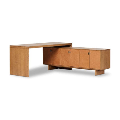 Four Hands - Bolton - Posada L-Shaped Desk-Amber Oak Veneer - 237442-001 veiw 1