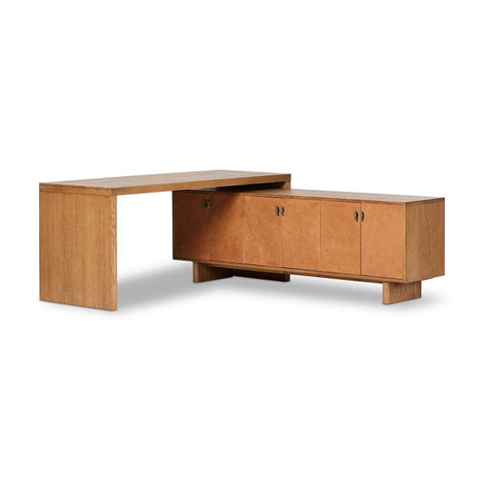 Four Hands - Bolton - Posada L-Shaped Desk-Amber Oak Veneer - 237442-001 veiw 1