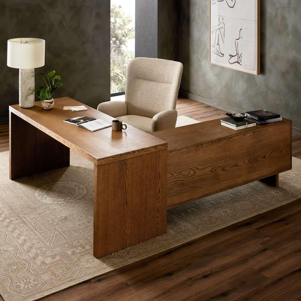 Four Hands - Bolton - Posada L-Shaped Desk-Amber Oak Veneer - 237442-001 veiw 4