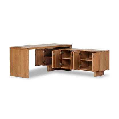 Four Hands - Bolton - Posada L-Shaped Desk-Amber Oak Veneer - 237442-001 veiw 6