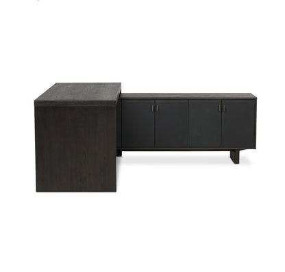 Four Hands - Bolton - Posada L-Shaped Desk - Worn Black Oak Veneer - 237442-002 veiw 2