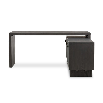 Four Hands - Bolton - Posada L-Shaped Desk - Worn Black Oak Veneer - 237442-002 veiw 4