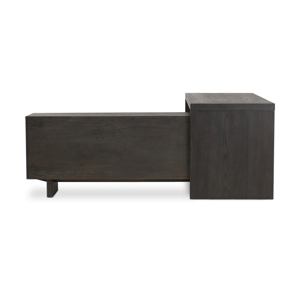 Four Hands - Bolton - Posada L-Shaped Desk - Worn Black Oak Veneer - 237442-002 veiw 5