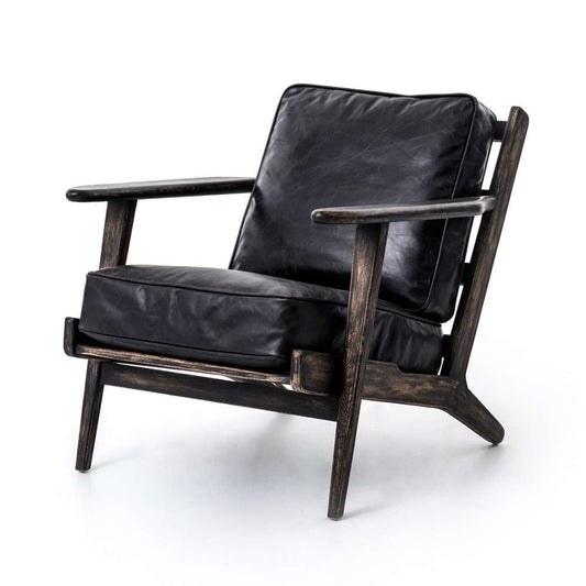 Four Hands - Brooks Lounge Chair - Rialto Ebony - 105917-007 veiw 1