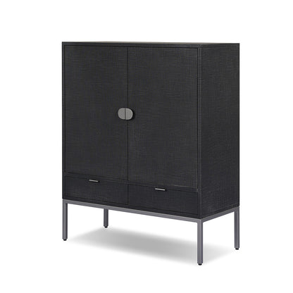 Four Hands - Callahan - Cressida Bar Cabinet - Black Linen - 230794-004_CLOSEOUT view 1