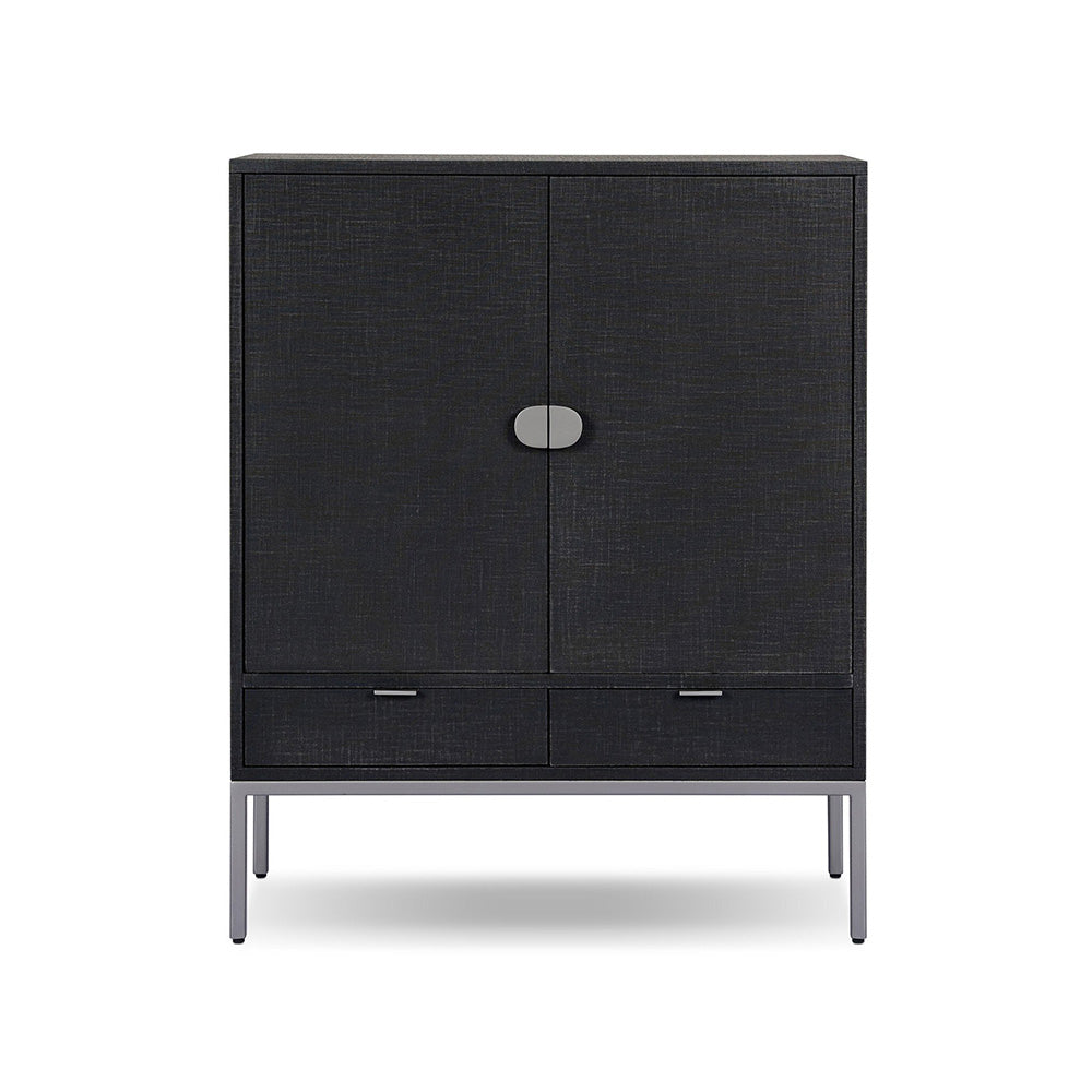 Four Hands - Callahan - Cressida Bar Cabinet - Black Linen - 230794-004_CLOSEOUT view 2