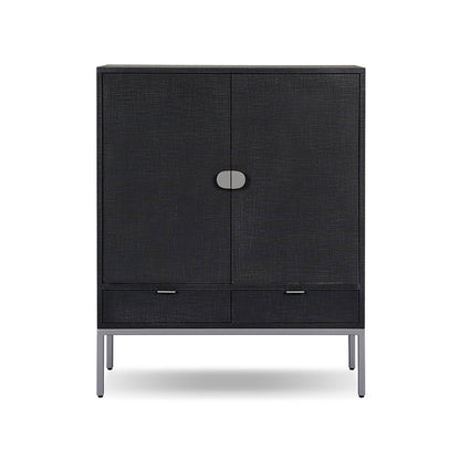 Four Hands - Callahan - Cressida Bar Cabinet - Black Linen - 230794-004_CLOSEOUT view 2