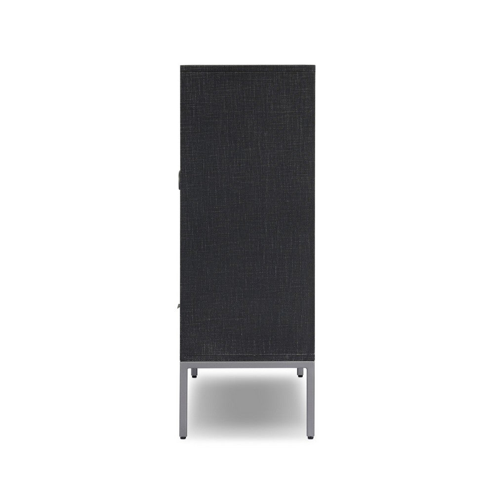 Four Hands - Callahan - Cressida Bar Cabinet - Black Linen - 230794-004_CLOSEOUT view 3