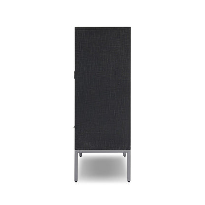 Four Hands - Callahan - Cressida Bar Cabinet - Black Linen - 230794-004_CLOSEOUT view 3