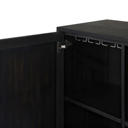 Four Hands - Callahan - Cressida Bar Cabinet - Black Linen - 230794-004_CLOSEOUT view 6