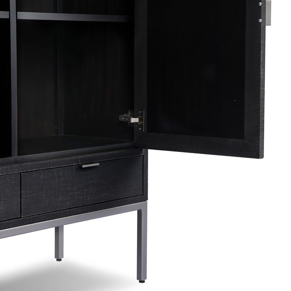 Four Hands - Callahan - Cressida Bar Cabinet - Black Linen - 230794-004_CLOSEOUT view 7