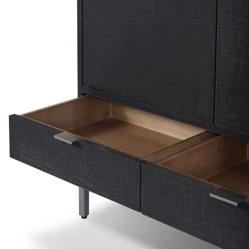 Four Hands - Callahan - Cressida Bar Cabinet - Black Linen - 230794-004_CLOSEOUT view 8