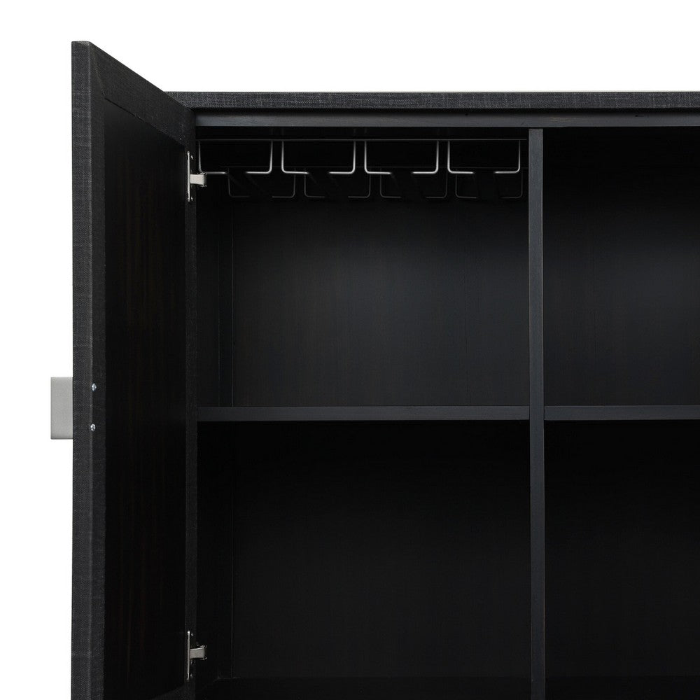 Four Hands - Callahan - Cressida Bar Cabinet - Black Linen - 230794-004_CLOSEOUT view 9