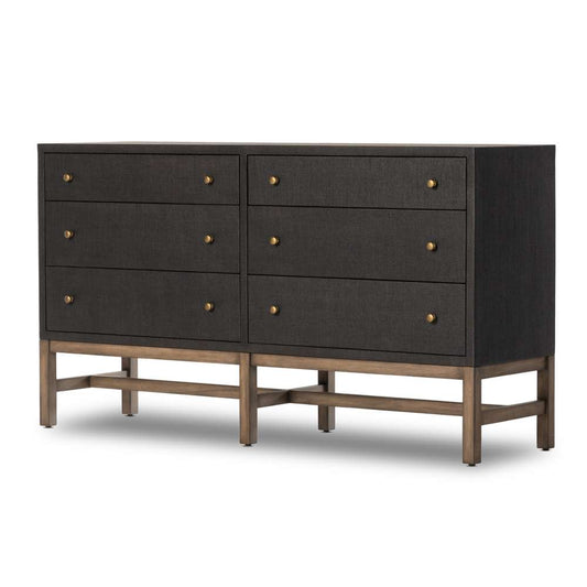 Four Hands - Callahan - Fiona 6 Drawer Dresser-Black Raffia - 233278-001 veiw 1