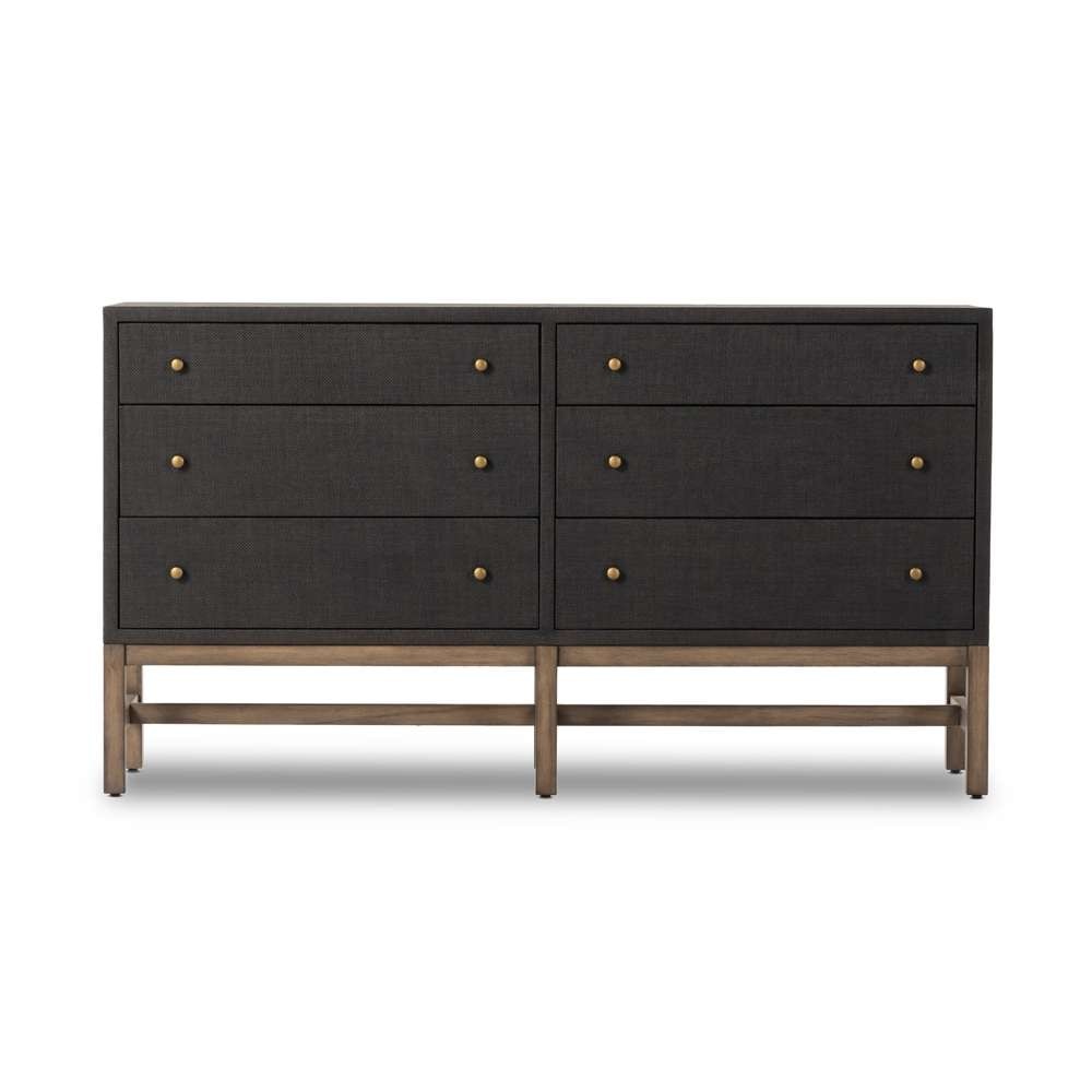 Four Hands - Callahan - Fiona 6 Drawer Dresser-Black Raffia - 233278-001 veiw 4