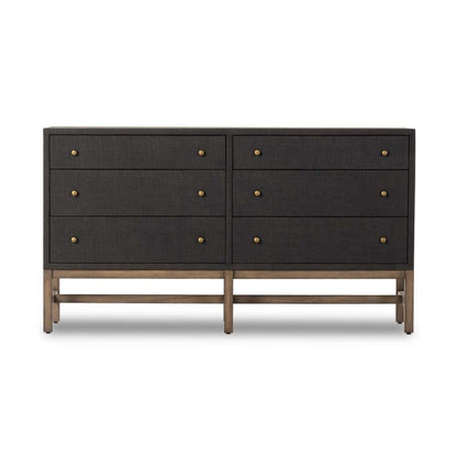 Four Hands - Callahan - Fiona 6 Drawer Dresser-Black Raffia - 233278-001 veiw 4