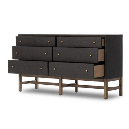 Four Hands - Callahan - Fiona 6 Drawer Dresser-Black Raffia - 233278-001 veiw 5
