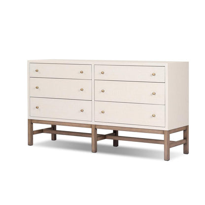 Four Hands - Callahan - Fiona 6 Drawer Dresser - Ivory Painted Raffia - 233278-002 veiw 1