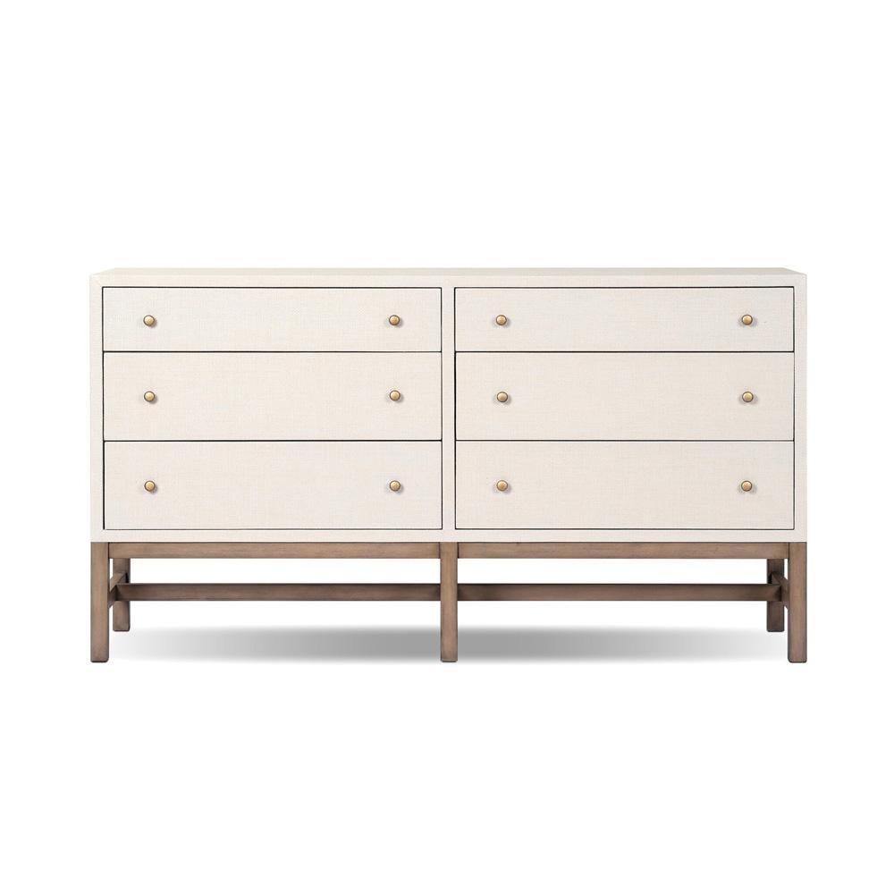 Four Hands - Callahan - Fiona 6 Drawer Dresser - Ivory Painted Raffia - 233278-002 veiw 2
