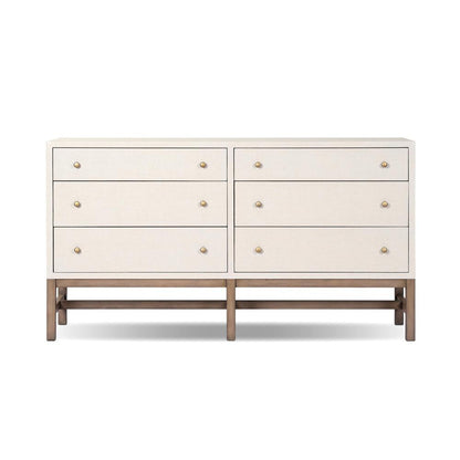 Four Hands - Callahan - Fiona 6 Drawer Dresser - Ivory Painted Raffia - 233278-002 veiw 2