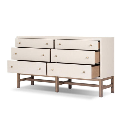 Four Hands - Callahan - Fiona 6 Drawer Dresser - Ivory Painted Raffia - 233278-002 veiw 3