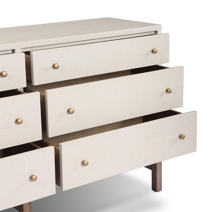 Four Hands - Callahan - Fiona 6 Drawer Dresser - Ivory Painted Raffia - 233278-002 veiw 7