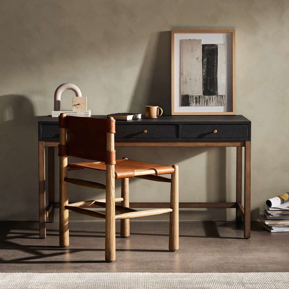 Four Hands - Callahan - Fiona Desk-Black Raffia - 233438-001 veiw 2