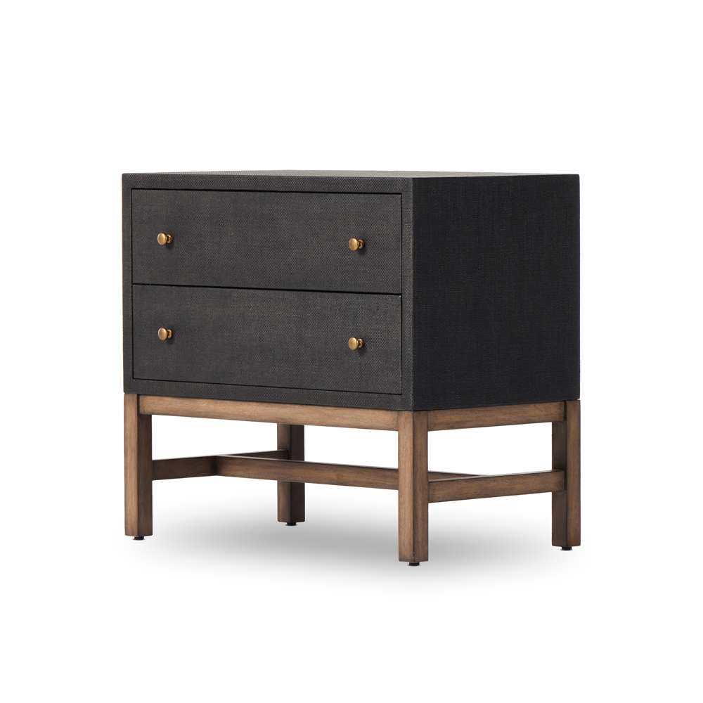 Four Hands - Callahan - Fiona Nightstand-Black Raffia - 233437-001 veiw 1