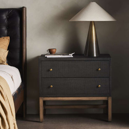 Four Hands - Callahan - Fiona Nightstand-Black Raffia - 233437-001 veiw 2