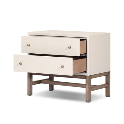 Four Hands - Callahan - Fiona Nightstand - Ivory Painted Raffia - 233437-002 veiw 3