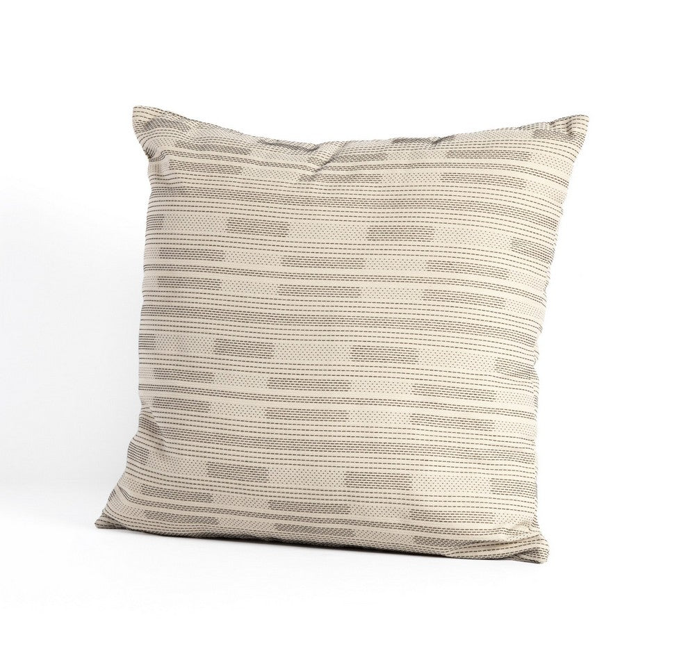 Four Hands - Cambridge - Doja Crosshatch Outdoor Pillow-Cover - Campo Black Stripe - 229523-001_CLOSEOUT view 2