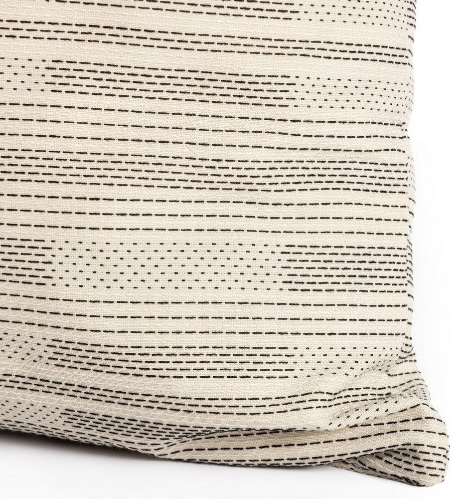 Four Hands - Cambridge - Doja Crosshatch Outdoor Pillow-Cover - Campo Black Stripe - 229523-001_CLOSEOUT view 4